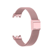 For Xiaomi Mi Band 8 Milanese Buckle Metal Watch Band(Rose Pink)