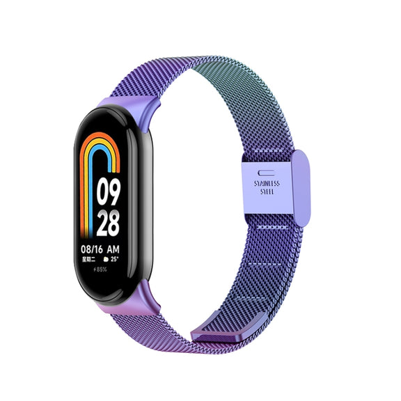For Xiaomi Mi Band 8 Milanese Buckle Metal Watch Band(Colorful)