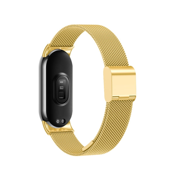 For Xiaomi Mi Band 8 Milanese Buckle Metal Watch Band(Gold)
