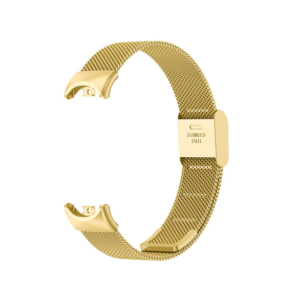 For Xiaomi Mi Band 8 Milanese Buckle Metal Watch Band(Gold)