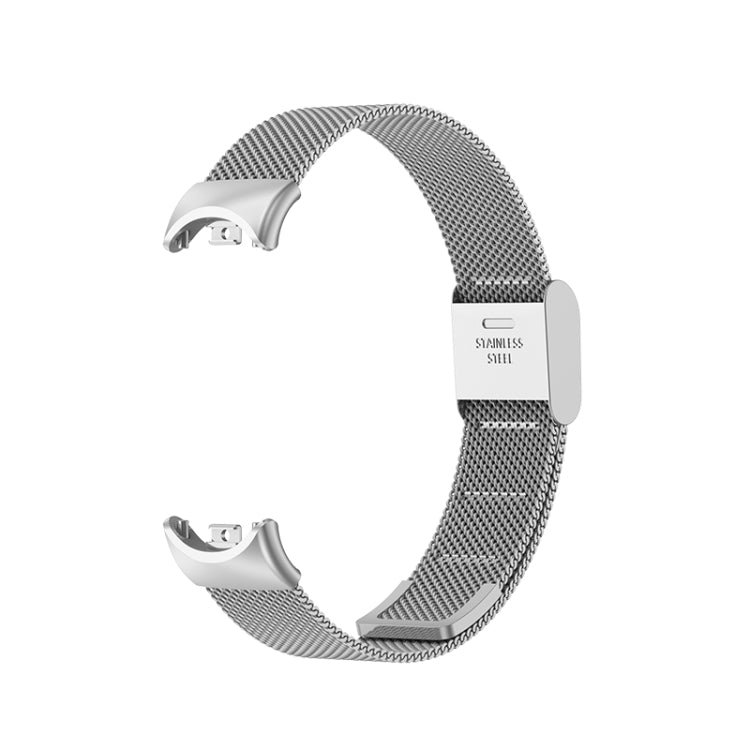 For Xiaomi Mi Band 8 Milanese Buckle Metal Watch Band(Silver)