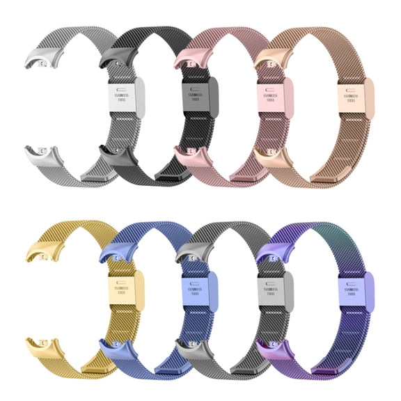 For Xiaomi Mi Band 8 Milanese Buckle Metal Watch Band(Black)