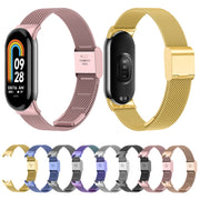 For Xiaomi Mi Band 8 Milanese Buckle Metal Watch Band(Silver)