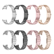 For Xiaomi Mi Band 8 Milanese Three-bead Metal Watch Band(Silver)