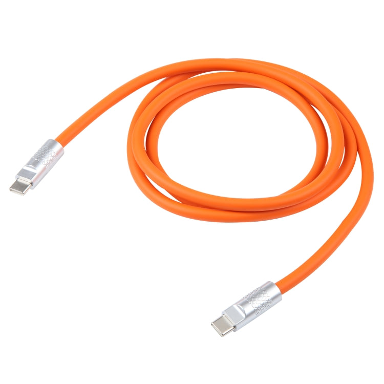 Mech Series 120W USB-C / Type-C to USB-C / Type-C Metal Plug Silicone Fast Charging Data Cable, Length: 1.2m(Orange)