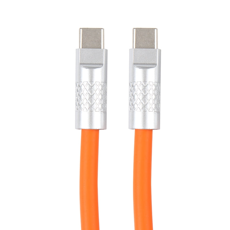 Mech Series 120W USB-C / Type-C to USB-C / Type-C Metal Plug Silicone Fast Charging Data Cable, Length: 1.2m(Orange)