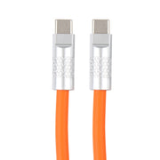 Mech Series 120W USB-C / Type-C to USB-C / Type-C Metal Plug Silicone Fast Charging Data Cable, Length: 1.2m(Orange)