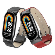 For Xiaomi Mi Band 8 Leather Replacement Watch Band(White)