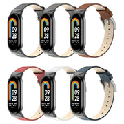 For Xiaomi Mi Band 8 Leather Replacement Watch Band(White)