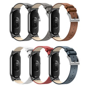 For Xiaomi Mi Band 8 Leather Replacement Watch Band(White)