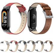 For Xiaomi Mi Band 8 Leather Replacement Watch Band(White)