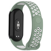 For Xiaomi Mi Band 8 Sports Two Color Silicone Watch Band(Light Green White)