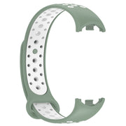 For Xiaomi Mi Band 8 Sports Two Color Silicone Watch Band(Light Green White)