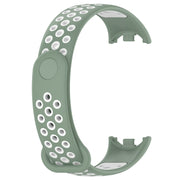 For Xiaomi Mi Band 8 Sports Two Color Silicone Watch Band(Light Green White)