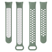 For Xiaomi Mi Band 8 Sports Two Color Silicone Watch Band(Light Green White)