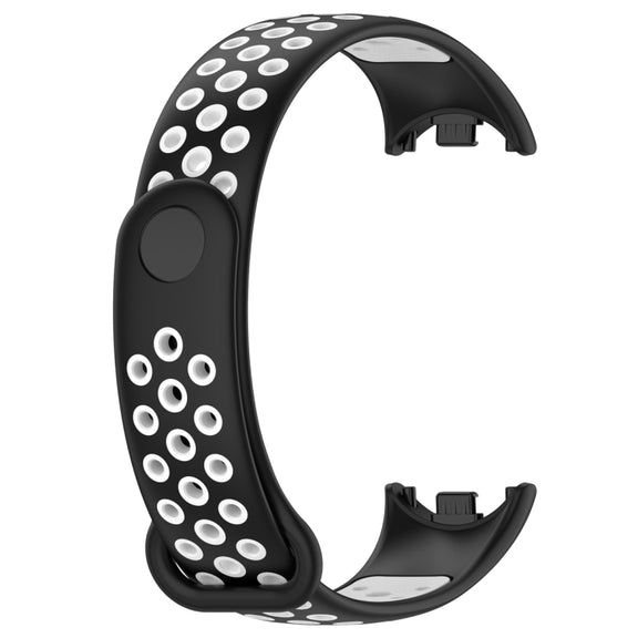 For Xiaomi Mi Band 8 Sports Two Color Silicone Watch Band(Black White)