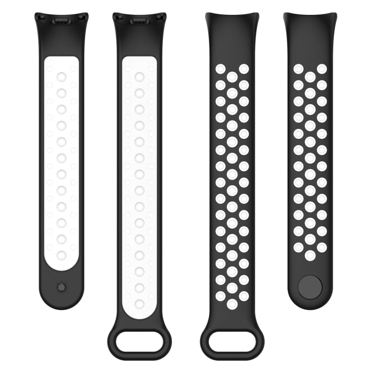 For Xiaomi Mi Band 8 Sports Two Color Silicone Watch Band(Black White)
