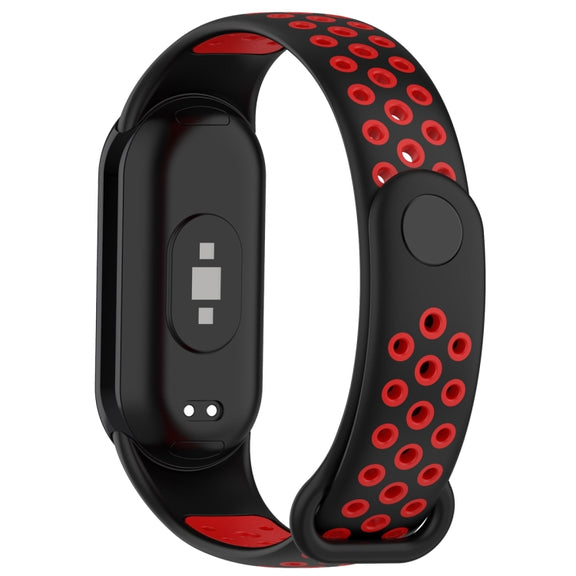 For Xiaomi Mi Band 8 Sports Two Color Silicone Watch Band(Black Red)