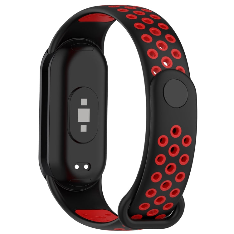 For Xiaomi Mi Band 8 Sports Two Color Silicone Watch Band(Black Red)