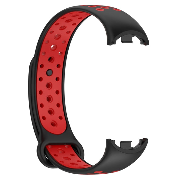 For Xiaomi Mi Band 8 Sports Two Color Silicone Watch Band(Black Red)