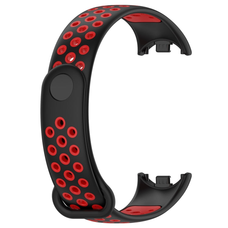 For Xiaomi Mi Band 8 Sports Two Color Silicone Watch Band(Black Red)