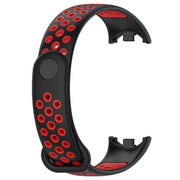 For Xiaomi Mi Band 8 Sports Two Color Silicone Watch Band(Black Red)