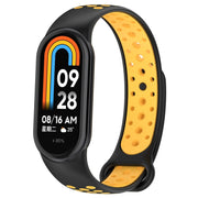 For Xiaomi Mi Band 8 Sports Two Color Silicone Watch Band(Black Yellow)