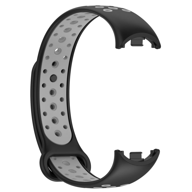 For Xiaomi Mi Band 8 Sports Two Color Silicone Watch Band(Black Grey)