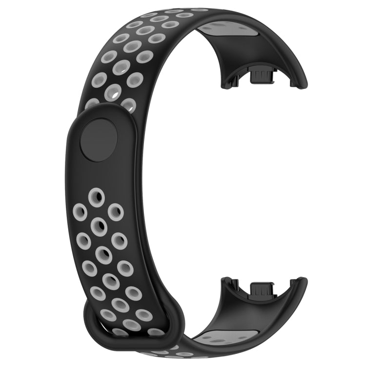 For Xiaomi Mi Band 8 Sports Two Color Silicone Watch Band(Black Grey)