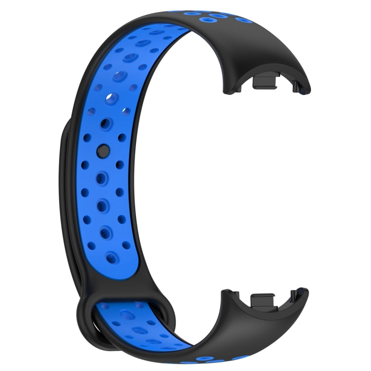 For Xiaomi Mi Band 8 Sports Two Color Silicone Watch Band(Black Blue)