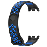 For Xiaomi Mi Band 8 Sports Two Color Silicone Watch Band(Black Blue)