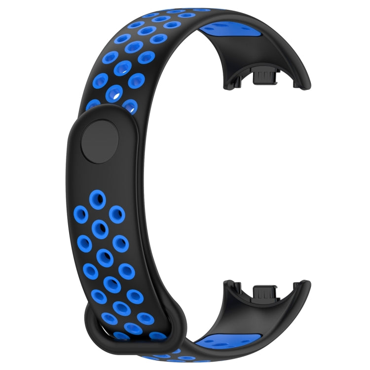For Xiaomi Mi Band 8 Sports Two Color Silicone Watch Band(Black Blue)