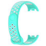 For Xiaomi Mi Band 8 Sports Two Color Silicone Watch Band(Cyan White)