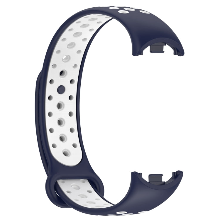 For Xiaomi Mi Band 8 Sports Two Color Silicone Watch Band(Midnight Blue White)