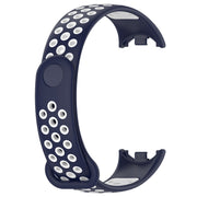 For Xiaomi Mi Band 8 Sports Two Color Silicone Watch Band(Midnight Blue White)