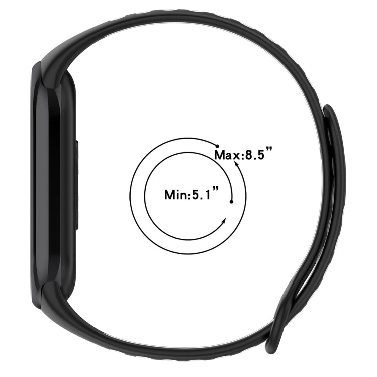 For Xiaomi Mi Band 8 Sports Two Color Silicone Watch Band(Black Red)