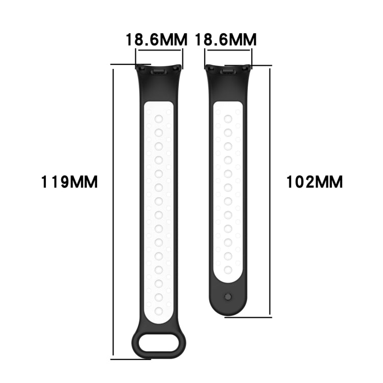 For Xiaomi Mi Band 8 Sports Two Color Silicone Watch Band(Black Grey)