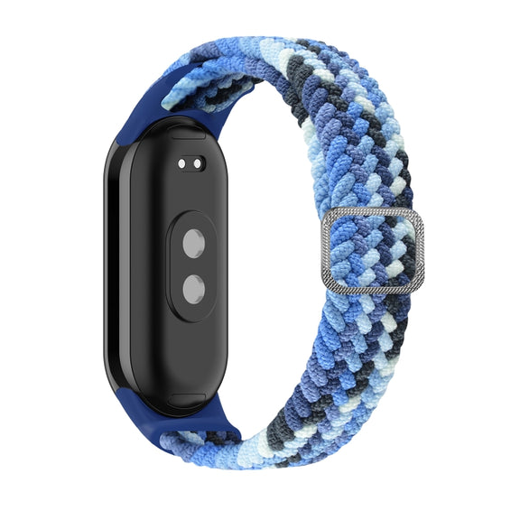 For Xiaomi Mi Band 8 Adjustable Nylon Braided Elasticity Watch Band(Colorful Blue)