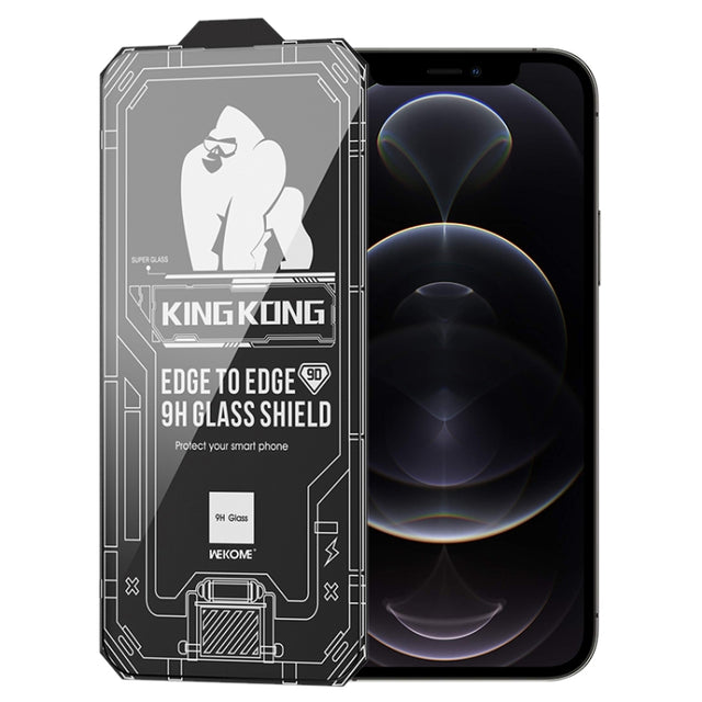 For iPhone 12 Pro WK WTP-066 King Kong Vacha 9D Curved HD Tempered Glass Film(Black)