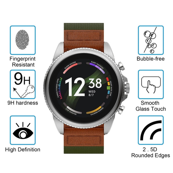 For Fossil Gen 6 42mm 10pcs 0.26mm 2.5D 9H Tempered Glass Film Watch Screen Protector