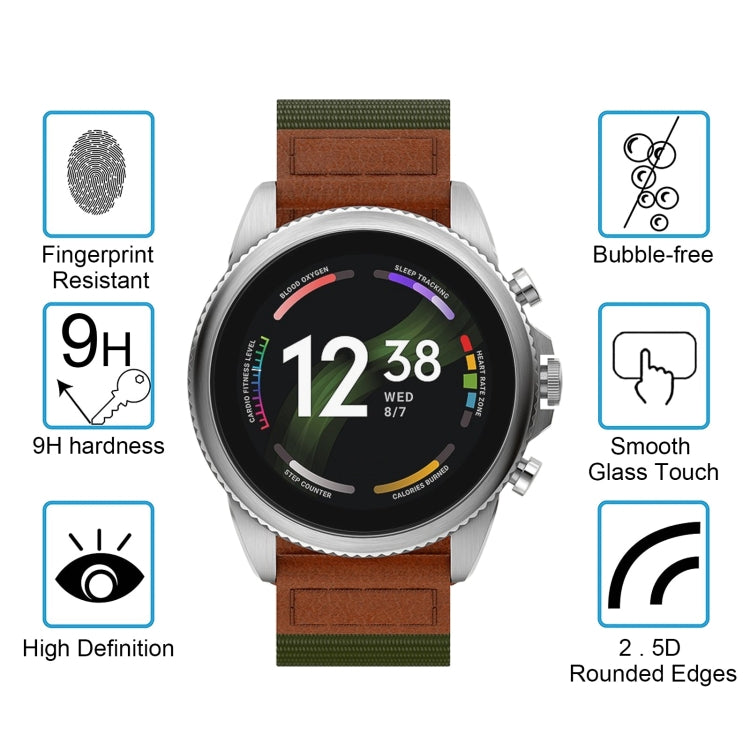 For Fossil Gen 6 42mm 10pcs 0.26mm 2.5D 9H Tempered Glass Film Watch Screen Protector