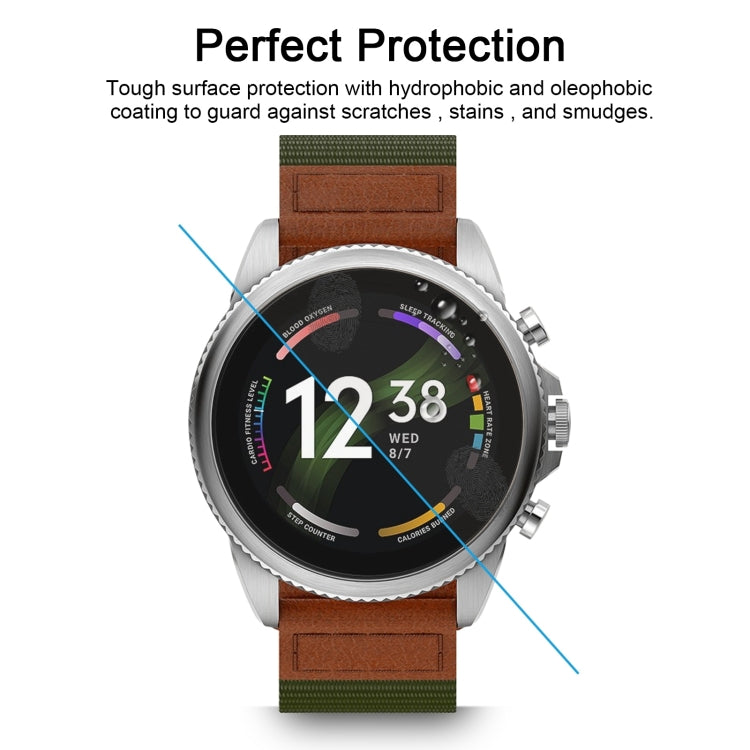 For Fossil Gen 6 42mm 10pcs 0.26mm 2.5D 9H Tempered Glass Film Watch Screen Protector