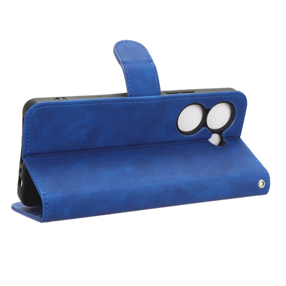 For TECNO Camon 20 Pro Skin Feel Magnetic Flip Leather Phone Case(Blue)