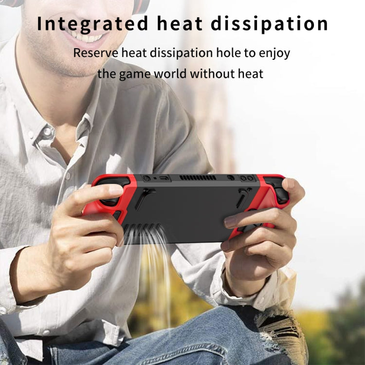 GKK For Steam Deck Color Contrast Anti-fall Game Console Case(Red)