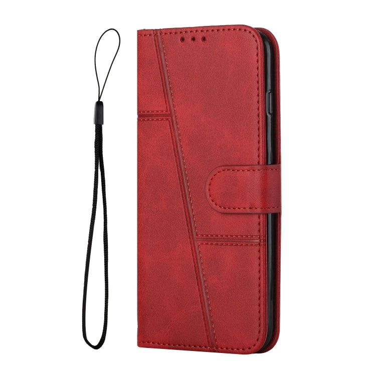 For Samsung Galaxy A24 4G Stitching Calf Texture Buckle Leather Phone Case(Red)