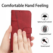 For Samsung Galaxy A24 4G Stitching Calf Texture Buckle Leather Phone Case(Red)