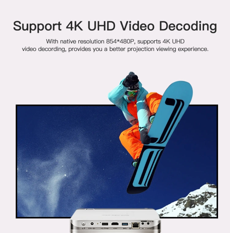 WOWOTO T9S TI DLP DMD 0.45 1280 x 800 4K 350ANSI RGB LED Smart Projector(EU Plug)