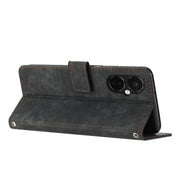 For OnePlus Nord CE 3/Nord CE 3 Lite/Nord N30 Skin Feel Stripe Pattern Leather Phone Case with Lanyard(Black)