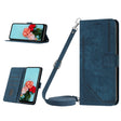 For Tecno Spark 10 Pro Skin Feel Stripe Pattern Leather Phone Case with Lanyard(Blue) - free shipping - PMC TechLife - Order now!
