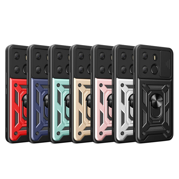 For Tecno Pop 7 Pro / Spark Go 2023 Sliding Camera Cover Design TPU+PC Protective Case(Red)